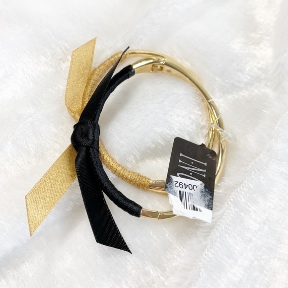 INC gold tone bangle bracelets 2 piece - Picture 3 of 4